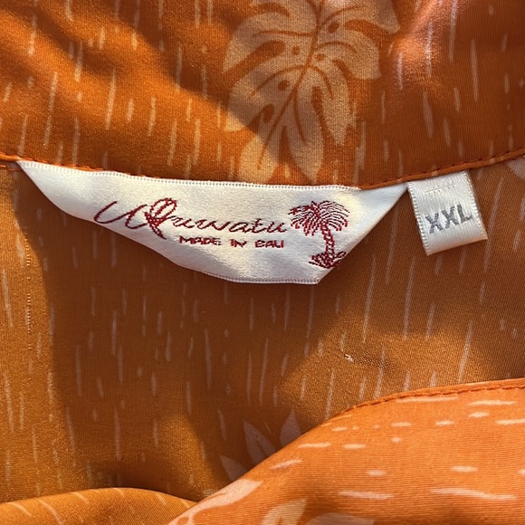 Uluwatu Handmade in Bali Floral Hawaiian Print Collared Short Sleeve Shirt XL - Picture 6 of 7